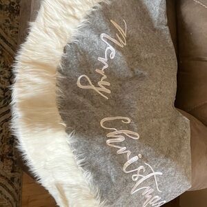 Gray and White Christmas Tree Skirt